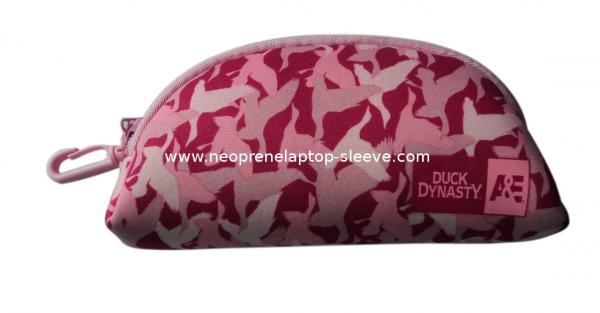 Pink large room neoprene glasses case, neoprene sunglasses case with Duck