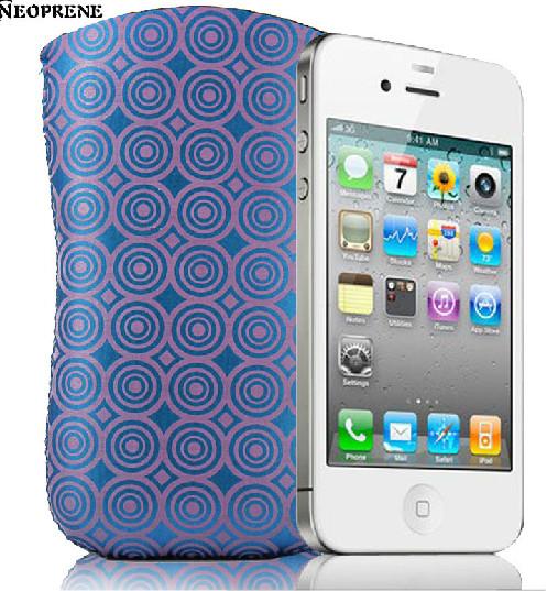 protective waterproof neoprene sleeve case by zig-zag stitching for iphone 4/4s