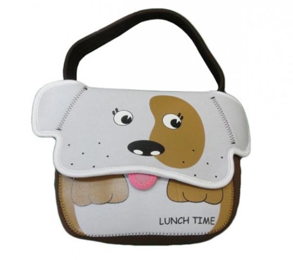 Cute cartoon neoprene lunch bag school bag for children kids with shoulder strap