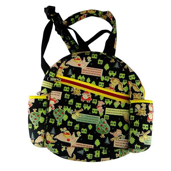 neoprene child backpack laminated with sublimation jeans.two side pocket for