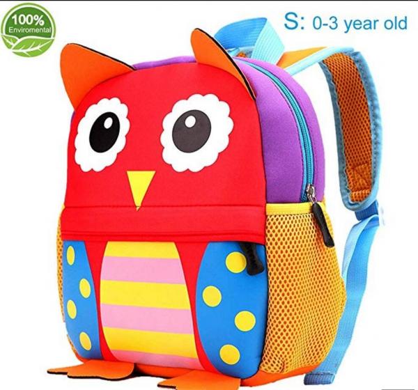 Friendly neoprene Little Kids Cute Animals Backpack Preschool Bags Waterproof