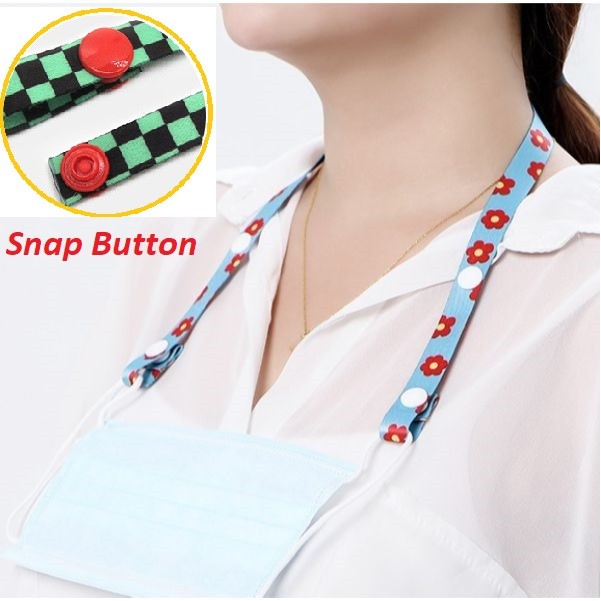 Mask Lanyard Mask Holder With Snap Button For Kids/Adults